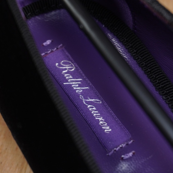 Ralph Lauren Purple Label Alonzo Deco Slipper Black Size 8B Velvet Brand New main image 9